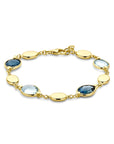 14K Geelgoud Armband Sky Blue En London Blue Topaas 18 + 1 Cm 4032089