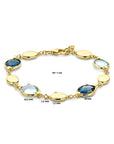 14K Geelgoud Armband Sky Blue En London Blue Topaas 18 + 1 Cm 4032089