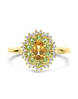 14K geelgoud ring citrien, peridot en diamant 0.15ct g si - 4032114