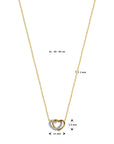 14K geelgoud collier hartjes diamant 0.04ct h si 41 - 43 - 45 cm 4032300