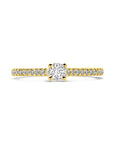 14K Geelgoud Ring Lab Grown Diamant 0.39Ct H Si 4032322