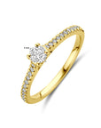 14K Geelgoud Ring Lab Grown Diamant 0.39Ct H Si 4032322