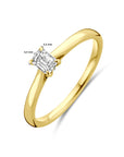 14K Geelgoud Ring Lab Grown Diamant 0.25Ct H Si 4032334