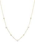 14K geelgoud collier bolletjes en parels 42 - 45 cm 4032349