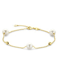 14K Geelgoud Armband Bolletjes En Parels 16,5 - 18,5 Cm 4032350