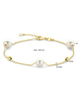 14K Geelgoud Armband Bolletjes En Parels 16,5 - 18,5 Cm 4032350