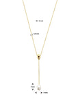 14K geelgoud y-collier parel 40 - 42 cm 4032351