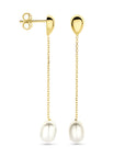 14K Geelgoud Oorhangers Parel 46 Mm 4032352