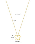 14K geelgoud collier vlinder 36 - 38 - 40 cm 4032374