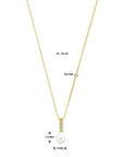 14K geelgoud collier zirkonia en parel 42 - 45 cm 4032380