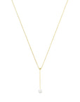 14K geelgoud y-collier parel 42 - 45 cm 4032381