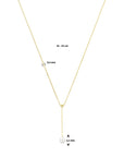 14K geelgoud y-collier parel 42 - 45 cm 4032381