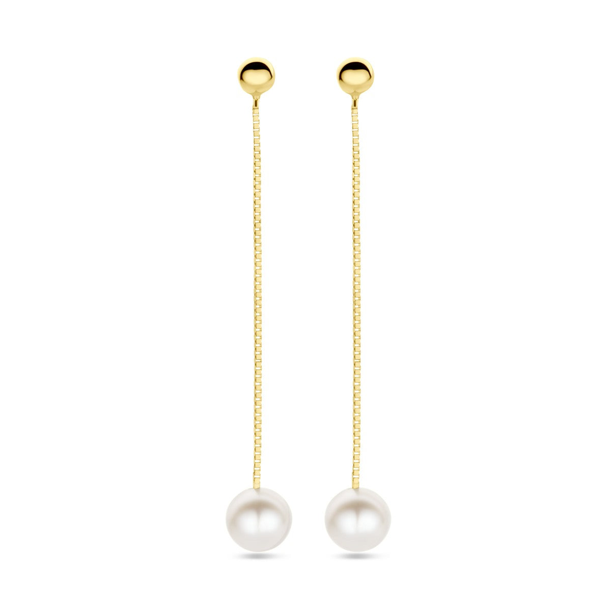 14K Geelgoud Oorhangers Parel 39 Mm 4032382