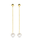 14K Geelgoud Oorhangers Parel 39 Mm 4032382