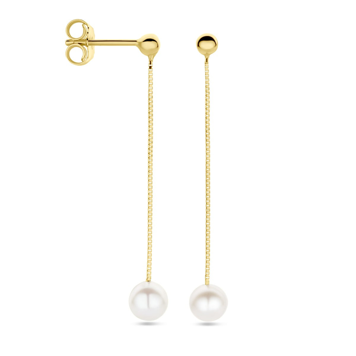 14K Geelgoud Oorhangers Parel 39 Mm 4032382