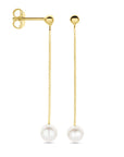 14K Geelgoud Oorhangers Parel 39 Mm 4032382