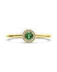 14K Geelgoud Ring Tsavoriet En Diamant 0.04Ct H Si 4032448