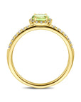 14K Geelgoud Ring Peridot En Diamant 0.12Ct H Si 4032460