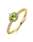 14K Geelgoud Ring Peridot En Diamant 0.12Ct H Si 4032460