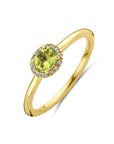 14K Geelgoud Ring Peridot En Diamant 0.05Ct H Si 4032468