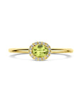 14K Geelgoud Ring Peridot En Diamant 0.05Ct H Si 4032468