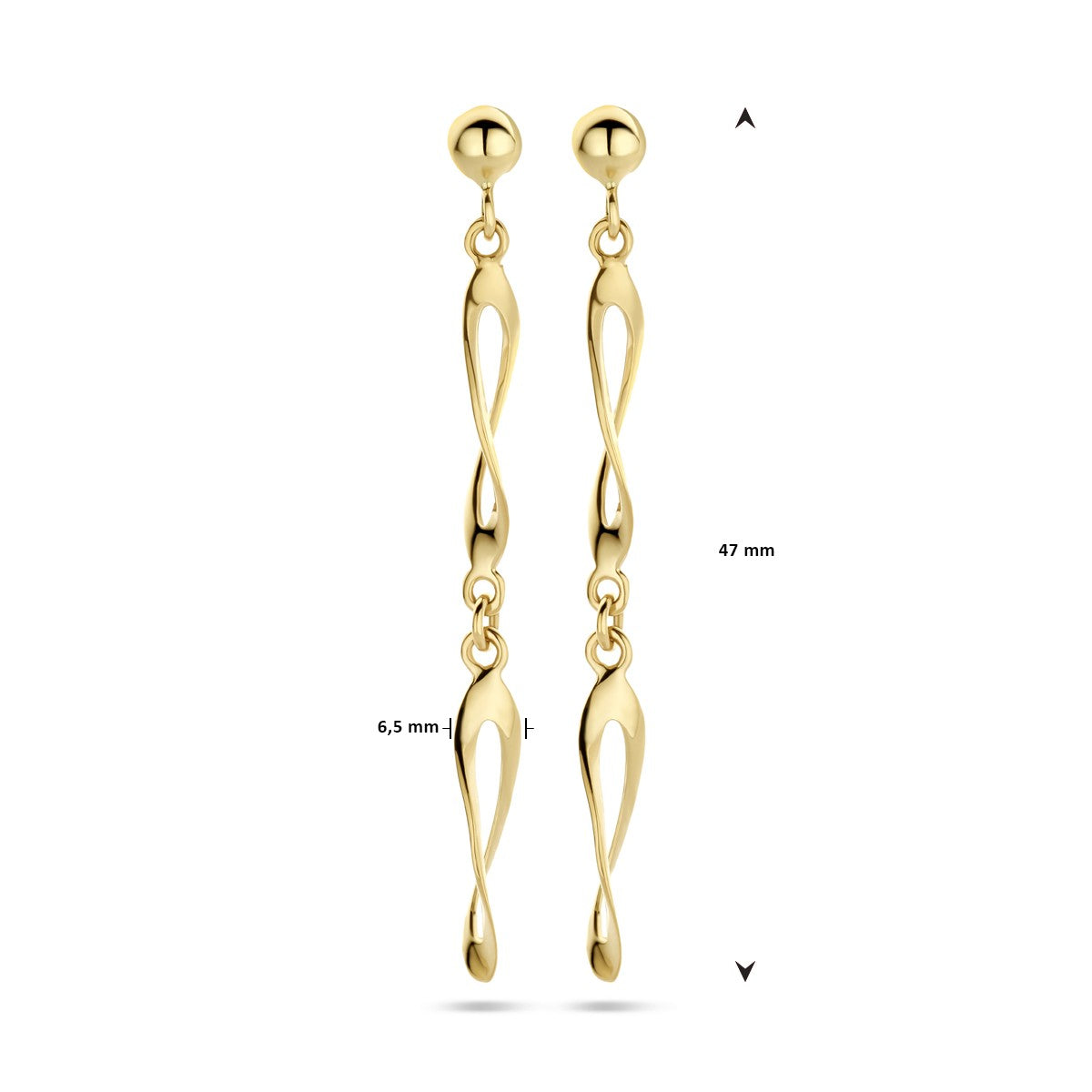 14K Geelgoud Oorhangers 47 Mm 4033155