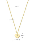 14K Geelgoud Collier Hartje En Zirkonia 40 - 42 - 44 Cm - _