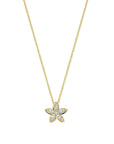 14K Geelgoud Collier Bloem Diamant 0.42Ct H Si 41 - 43 - 45 Cm - 4033489