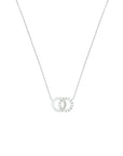 14K witgoud collier rondjes zirkonia 40 - 42 - 44 cm 4104158