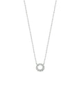 14K witgoud collier rondje zirkonia 40 + 3 cm 4104164