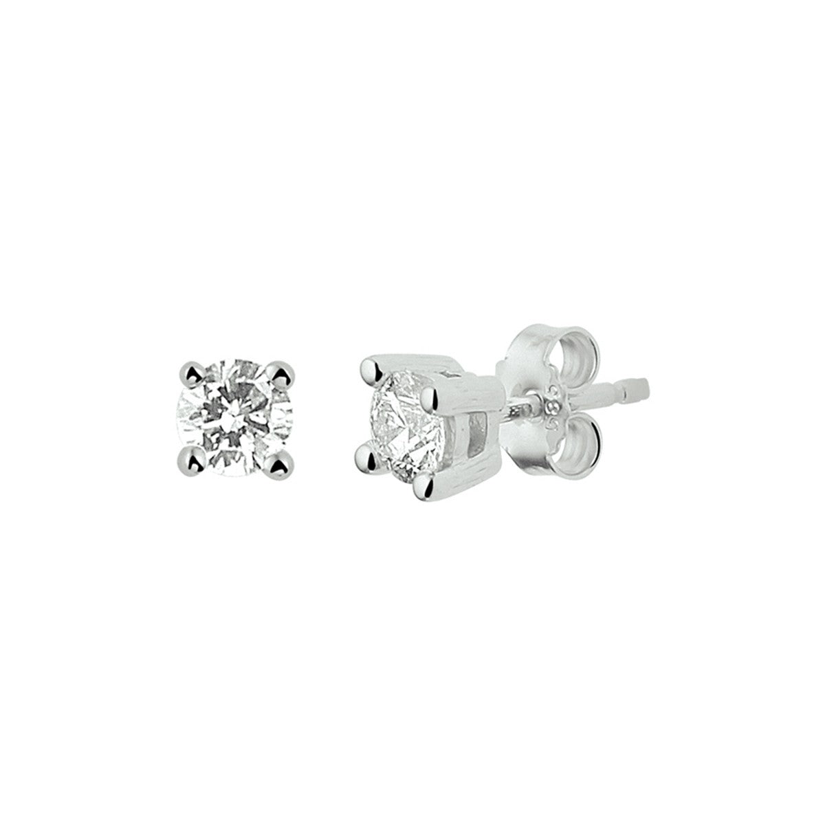 Witgouden oorknoppen diamant 0.14ct (2x0.07ct) h si - PSN4104958