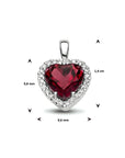 14K witgoud hanger hart rhodoliet en diamant 0.10ct h si halo 4105619