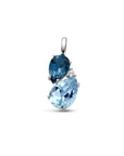 14K witgoud hanger london blue topaas, blauw topaas en diamant 0.010ct h p1 4105768