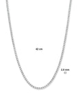 14K witgoud tenniscollier lab grown diamant 5.00ct g si 2,5 mm 42 cm 4106081