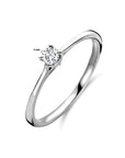 14K Witgouden Aanzoeksring Diamant 0.10Ct H Si 4106085