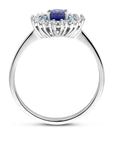 14K witgoud ring ioliet, london blue topaas en diamant 0.15ct g si - 4106245