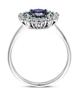 14K witgoud ring hart ioliet, london blue topaas en diamant 0.19ct g si - 4106249