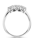 14K witgoud ring trilogie lab grown diamant 0.90ct g vs - 4106397