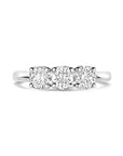 14K witgoud ring trilogie lab grown diamant 0.90ct g vs - 4106397