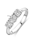 14K witgoud ring trilogie lab grown diamant 0.90ct g vs - 4106397