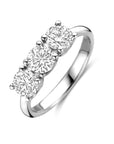 14K witgoud ring trilogie lab grown diamant 1.50ct g vs - 4106401