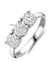 14K witgoud ring trilogie lab grown diamant 1.50ct g vs - 4106401