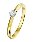 14K Bicolor Geel- En Witgoud Geel/Wit Ring Diamant 0.10Ct H Si 4207427