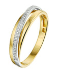 14K Bicolor Geel- En Witgoud Geel/Wit Ring Diamant 0.08Ct H Si 4207437