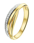 14K Bicolor Geel- En Witgoud Geel/Wit Ring Diamant 0.13Ct H Si 4207448