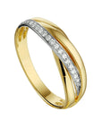 14K Bicolor Geel- En Witgoud Geel/Wit Ring Diamant 0.13Ct H Si 4207448