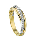 14K Bicolor Geel- En Witgoud Geel/Wit Ring Diamant 0.22Ct H Si 4207460