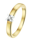 14K Bicolor Geel- En Witgoud Geel/Wit Ring Diamant 0.05Ct H Si 4207571