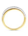 14K Bicolor Geel- En Witgoud Geel/Wit Ring Diamant 0.16Ct H Si 4207579