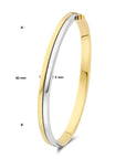 14K Bicolor Goud Geel/Wit Bangle Scharnier Vlakke Buis 5 mm 4207610